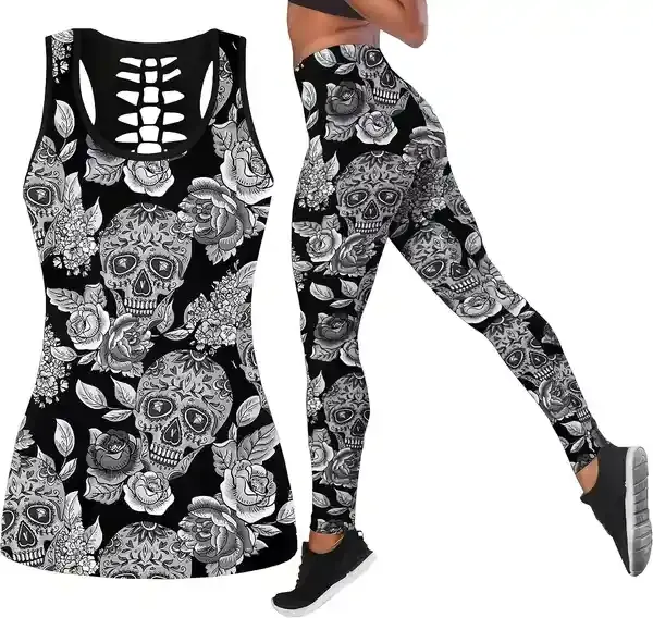 Leggings con diseño de calavera para mujer