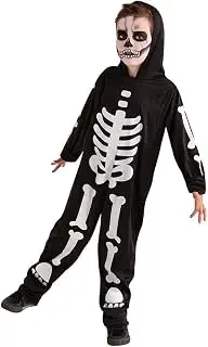 Rubies Disfraz Esqueleto para niños, Jumpsuit con estampado esqueleto brilla en la oscuridad, Oficial Halloween, Carnaval, Navidad