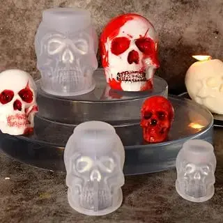 3 moldes de resina de calavera, reutilizables, flexibles, 3D, cabeza de calavera, molde de silicona antiadherente para arcilla de cera de velas, decoración del hogar
