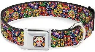 Buckle Down 9 – 15 "Colorido Calaveras Apilados Multi Color Collar de Perro