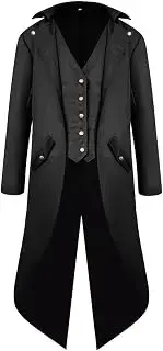 Chaqueta steampunk vintage gótica medieval para hombre, abrigo victoriano, uniforme de Halloween