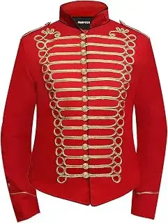 Pamposh · Chaquetas Steampunk Hussar Military Drummer Parade - Ropa gótica Napoleón - Chaquetas de banda de marcha para mujer - Chaquetas Emo Punk para mujer