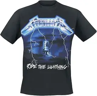 Metallica · Ride The Lightning Hombre Camiseta Negro 100% algodón Regular
