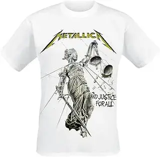 Camiseta Metallica Justice blanca para hombre