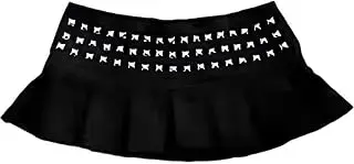 Minifalda plisada con tachuelas para mujer, estilo punk y gótico
