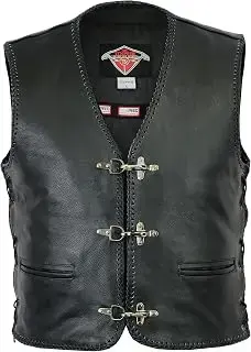 Chaleco Texpeed para hombre con hebillas, estilo biker