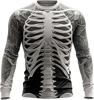 Camiseta CHUNOTU de Halloween para hombre con esqueleto 3D