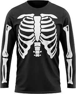 Camiseta Purple Print House con esqueleto para Halloween