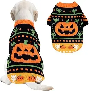 Suéter de calaveras para perros y gatos, cuello alto