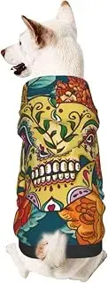Sudadera con capucha para perro con calavera y flores