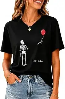 Camiseta de esqueleto con globo, humor de Halloween