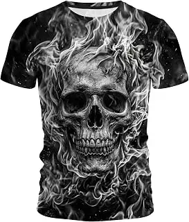 Camiseta para hombre con calavera de efecto 3D