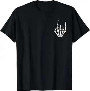 Camiseta Punk Rock de mano esquelética