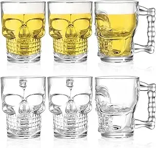 Hacaroa set of six skull mugs with handles