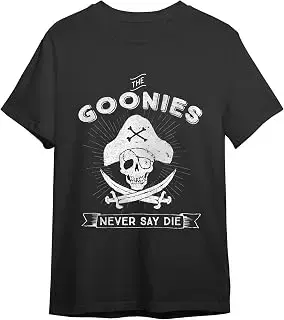 The Goonies Camiseta Hombre | Artículo Licenciado Oficial | The Goonies Skull Character | Unisex | Negro | S, M, L, XL, XXL | Manga Corta | Merchandising Película | Regalo Original
