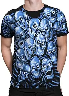 Skull Pile Blue Fantasy All Over Print Short Sleeve T-Shirt Camiseta Unisex Adulto