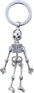 Gothic skeleton skull keychain