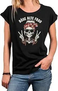 Camiseta Mujer Calavera con Frase - diseño rockero Biker Alternativo