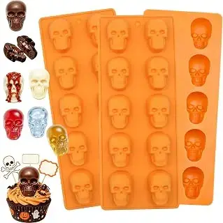 Juego de tres moldes de calavera