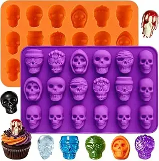 Two-piece eighteen-cavity skull mold set