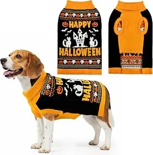 Jersey de calabaza y calavera para perro