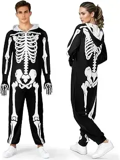 Mono de calavera con guantes de esqueleto para hombre