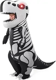 Disfraz hinchable infantil de dinosaurio esquelético