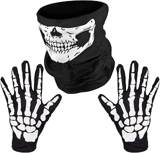 Máscara de calavera y guantes de esqueleto