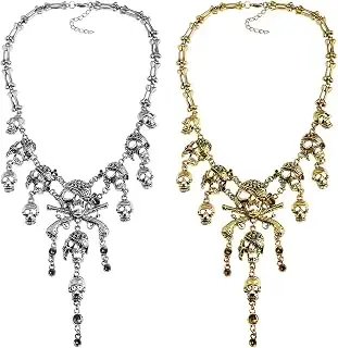 Conjunto de dos collares de calavera