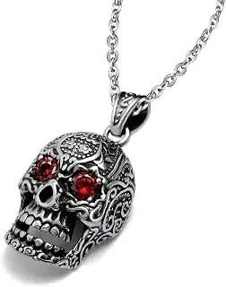 Colgante de calavera con ojos rojos