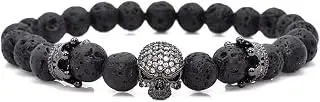 Pulsera de cuentas con calavera y corona