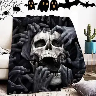 Manta de calaveras y fantasmas