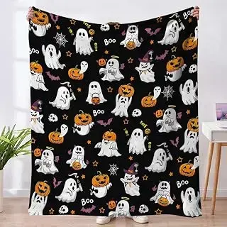 Manta de calaveras y murciélagos