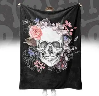 Manta de esqueletos y calaveras