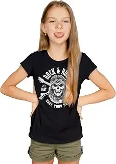 Camiseta infantil de calavera rockera
