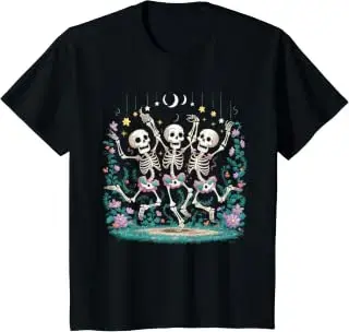 Camiseta infantil de esqueleto bailarín