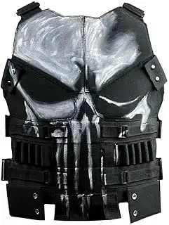 Chaleco negro de calavera de estilo biker
