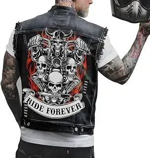 Chaleco vaquero con estampado de calavera