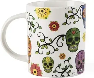 Excelsa Calavera Taza Mug, Porcelana, Blanco
