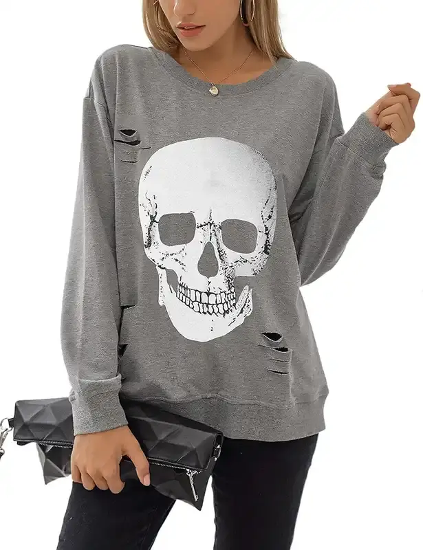 Sudadera con diseño de calavera para mujer
