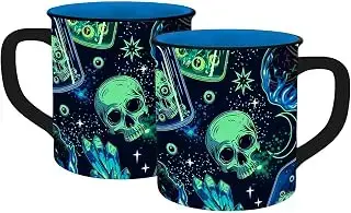 infinite by GEDA LABELS Taza con diseño de calavera con aspecto esmaltado, 400 ml