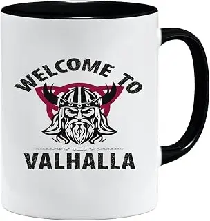 Jungle Mug Taza vikinga nórdica | Taza de regalo para hombres viejos, papá, abuelo, taza de café, diseño vikingo, diseño de calavera y martillo de Thors (VIKING022)